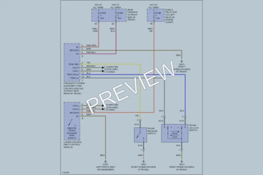 2000 MercedesBenz C230 Trunk Tailgate Fuel Door wiring diagram preview