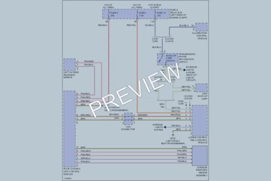 2000 MercedesBenz C280 Power Mirrors wiring diagram preview