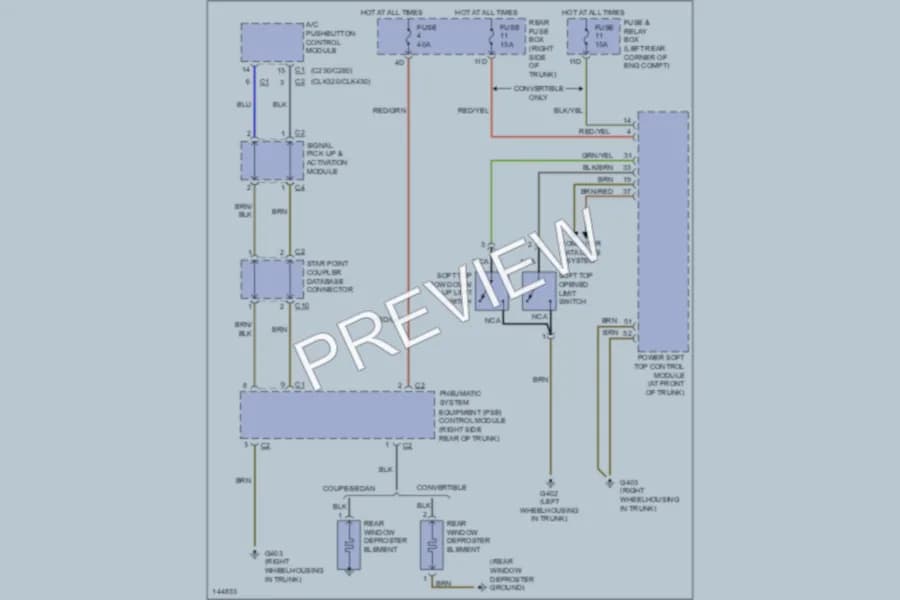 2000 MercedesBenz CLK430 Defoggers wiring diagram preview