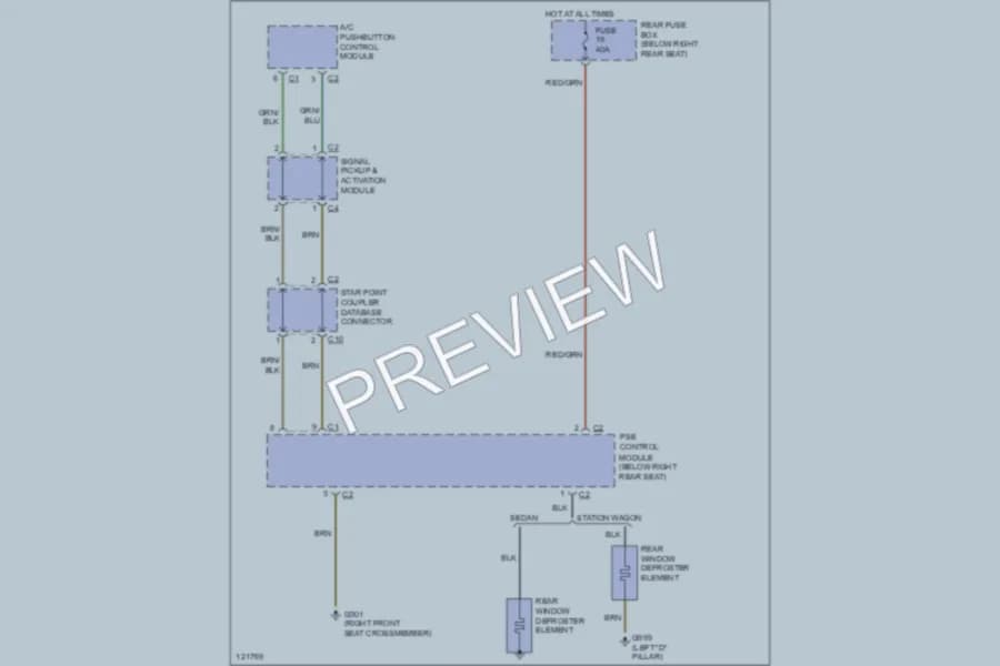 2000 MercedesBenz E320 Defoggers wiring diagram preview