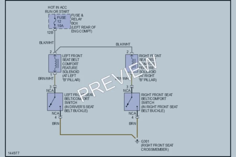 2000 MercedesBenz E320 Passive Restraints wiring diagram preview