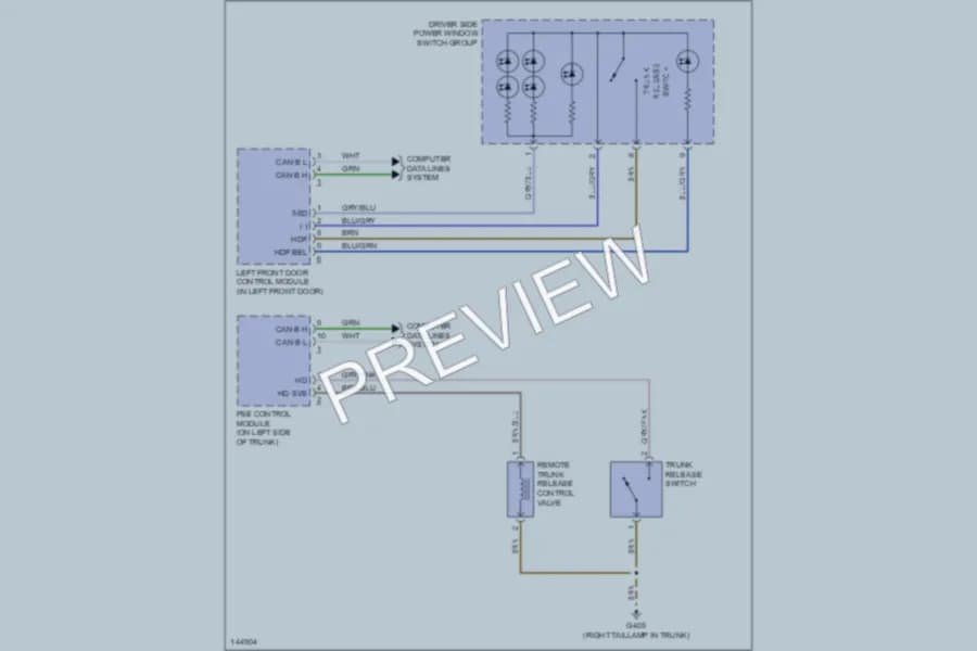 2000 MercedesBenz S430 Trunk Tailgate Fuel Door wiring diagram preview
