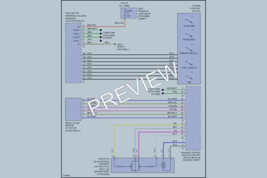 2000 MercedesBenz S500 Cruise Control wiring diagram preview