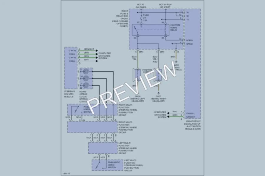 2000 MercedesBenz S500 Horn wiring diagram preview