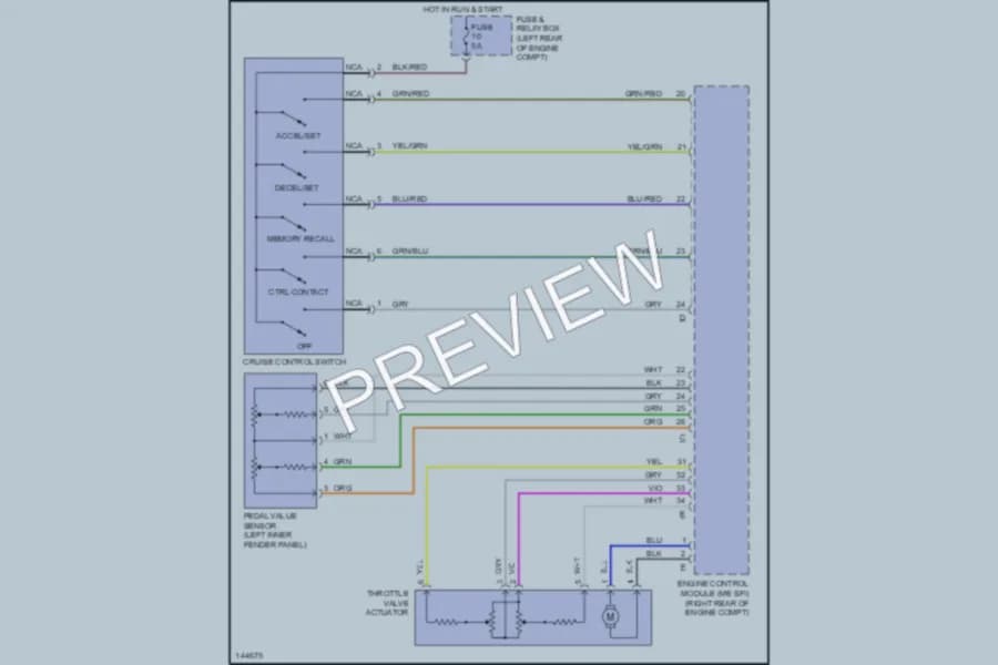 2000 MercedesBenz SLK230 Cruise Control wiring diagram preview
