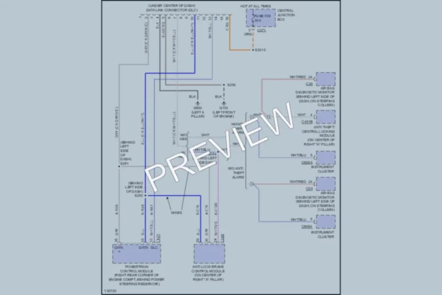 2000 Mercury Cougar Computer Data Lines wiring diagram preview