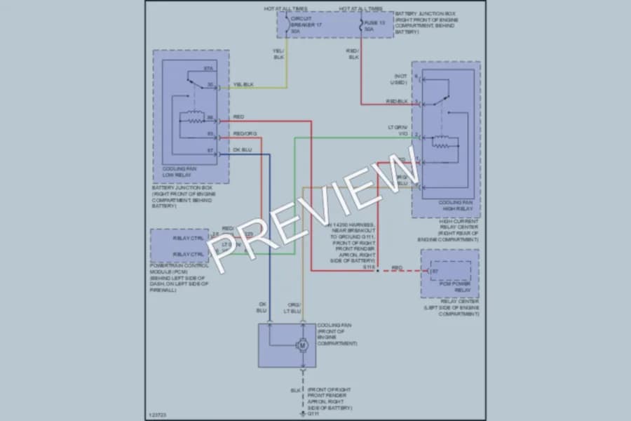 2000 Mercury GrandMarquis Cooling Fan wiring diagram preview
