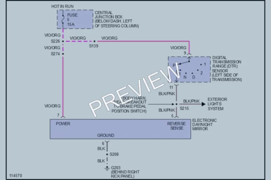 2000 Mercury GrandMarquis Power Mirrors wiring diagram preview