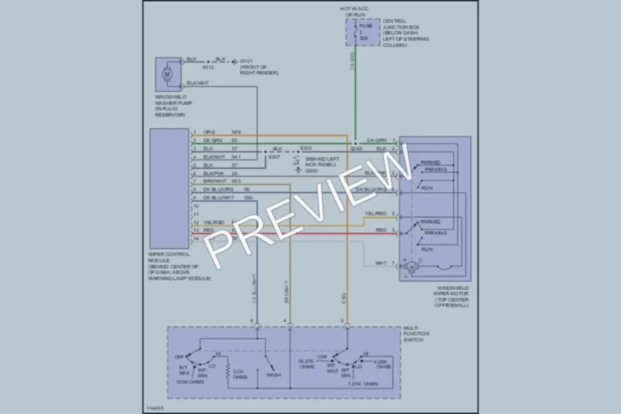 2000 Mercury GrandMarquis Wiper Washer wiring diagram preview