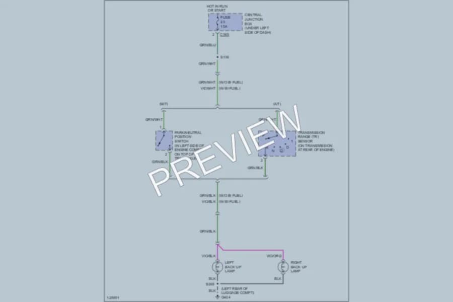 2000 Mercury Mystique Exterior Lights wiring diagram preview