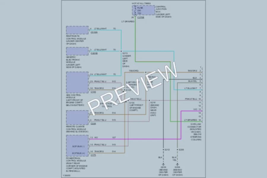 2000 Mercury Sable Computer Data Lines wiring diagram preview
