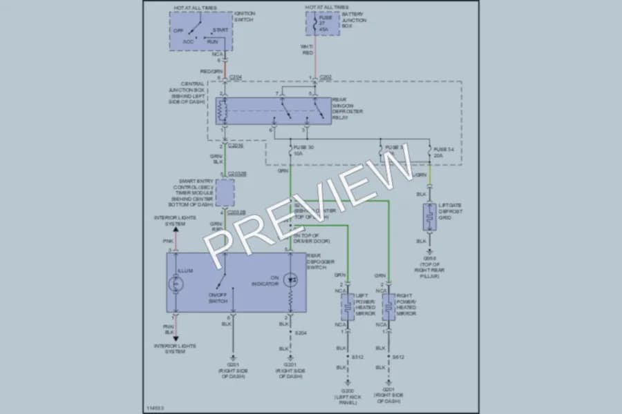 2000 Mercury Villager Defoggers wiring diagram preview