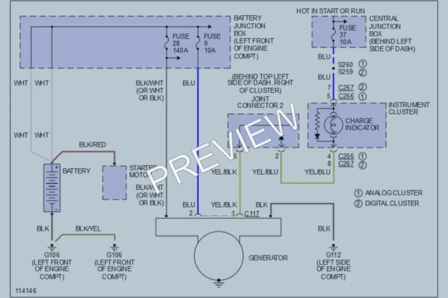 2000 Mercury Villager Starting Charging wiring diagram preview