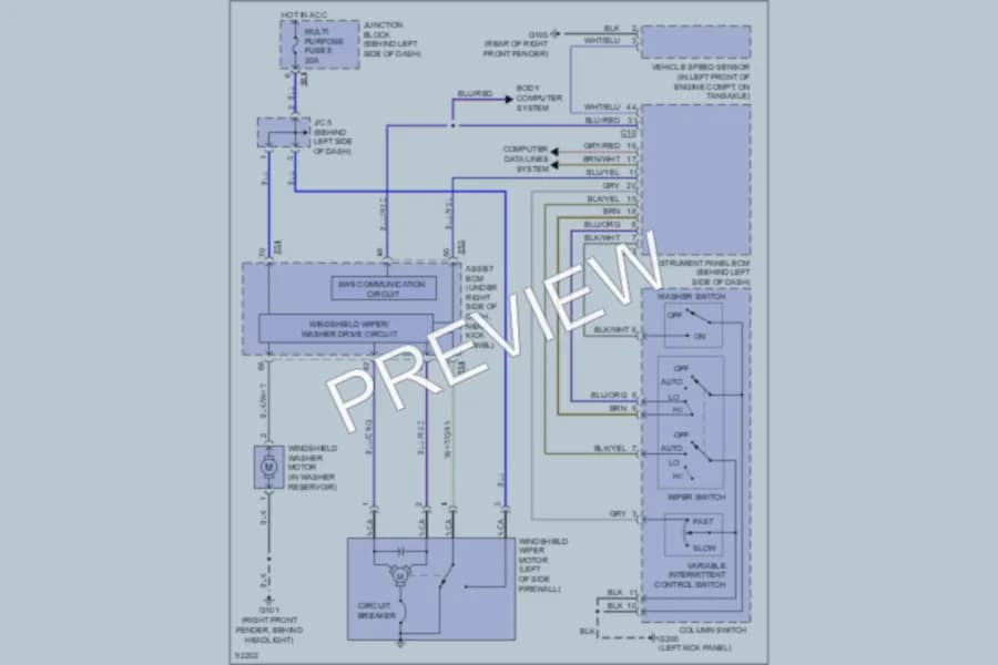 2000 Mitsubishi Diamante Wiper Washer wiring diagram preview