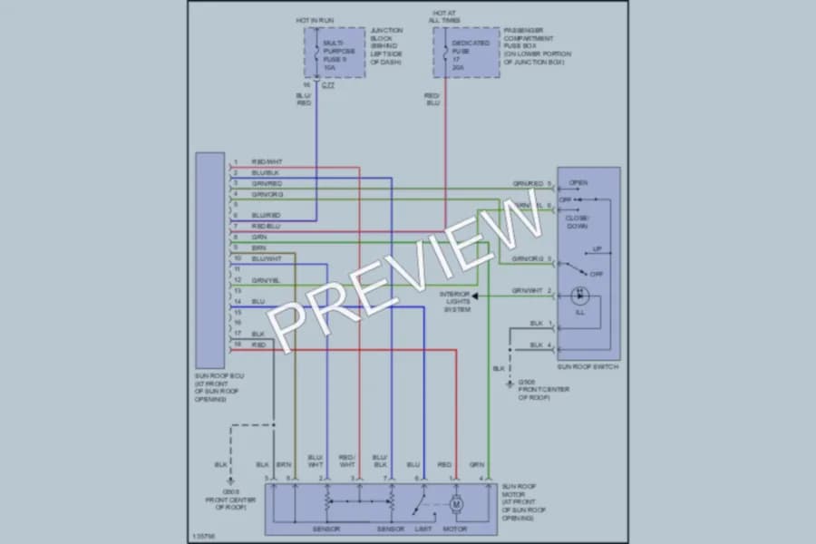 2000 Mitsubishi Galant Power Top Sunroof wiring diagram preview