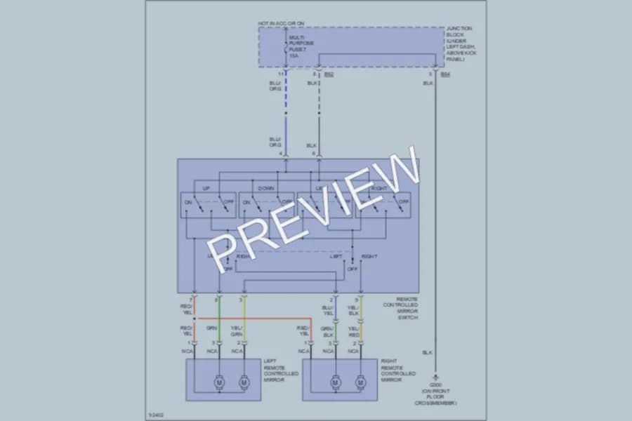2000 Mitsubishi Mirage Power Mirrors wiring diagram preview