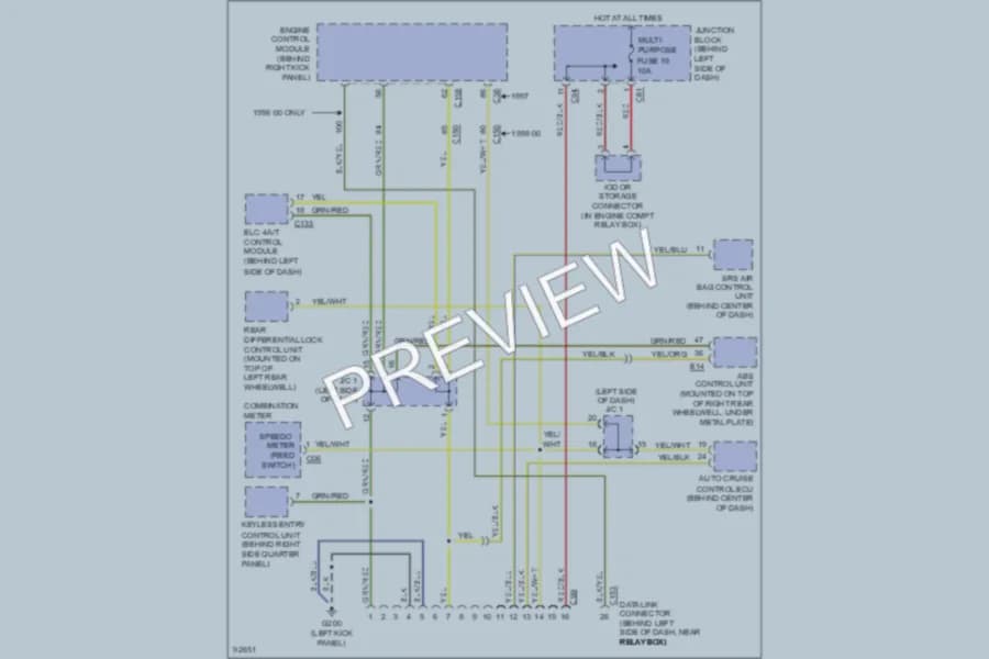 2000 Mitsubishi Montero Computer Data Lines wiring diagram preview