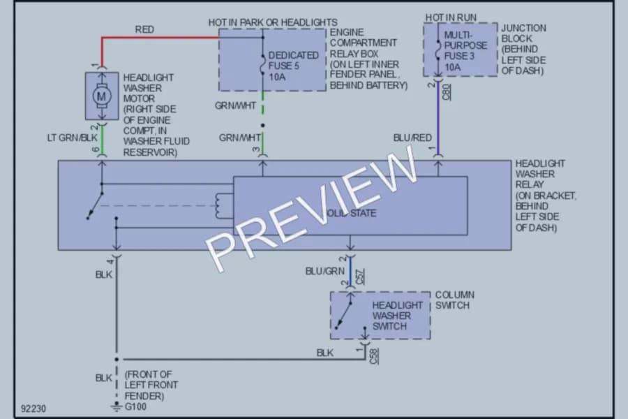 2000 Mitsubishi Montero Wiper Washer wiring diagram preview