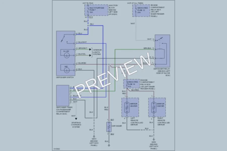 2000 Mitsubishi MonteroSport Defoggers wiring diagram preview