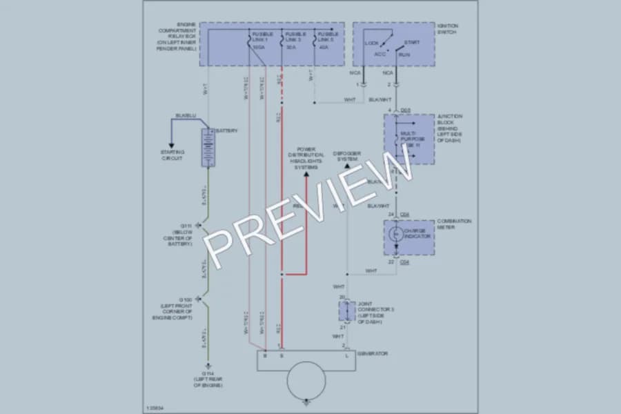2000 Mitsubishi MonteroSport Starting Charging wiring diagram preview
