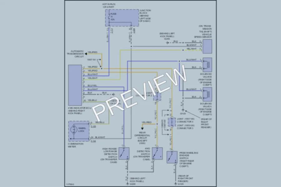 2000 Mitsubishi MonteroSport Transmission wiring diagram preview