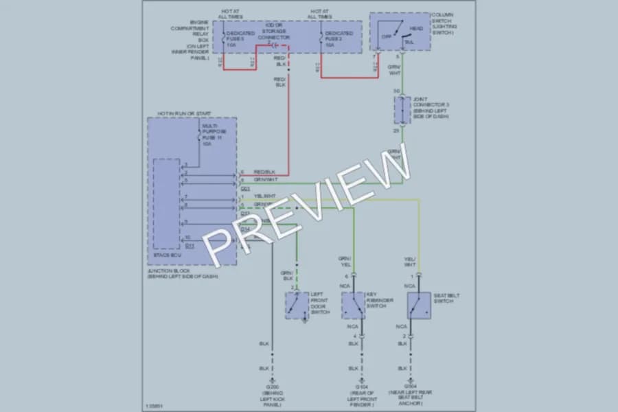 2000 Mitsubishi MonteroSport Warning Systems wiring diagram preview