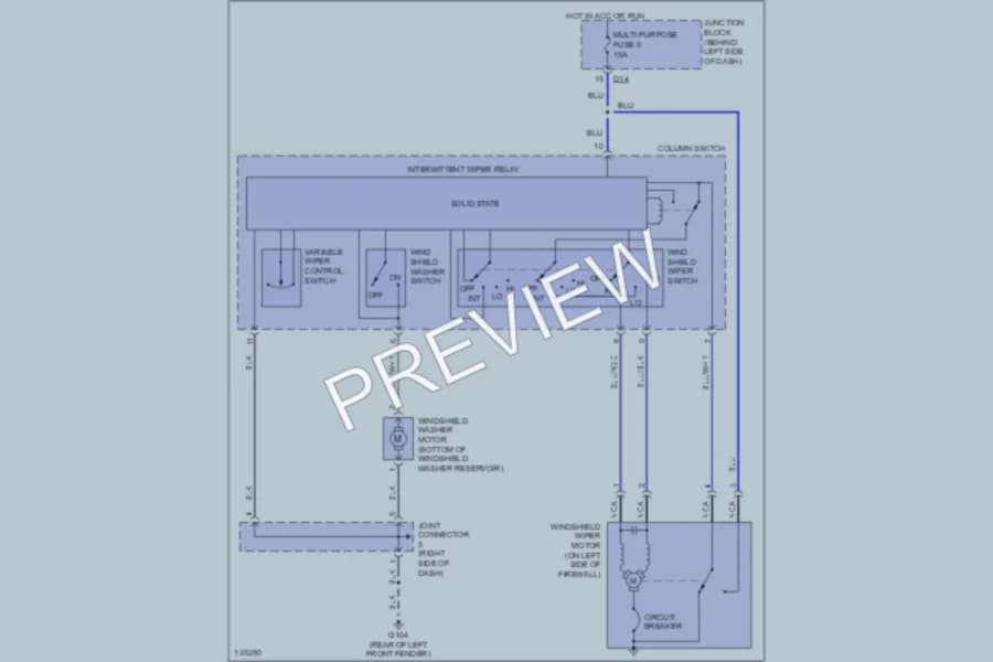 2000 Mitsubishi MonteroSport Wiper Washer wiring diagram preview