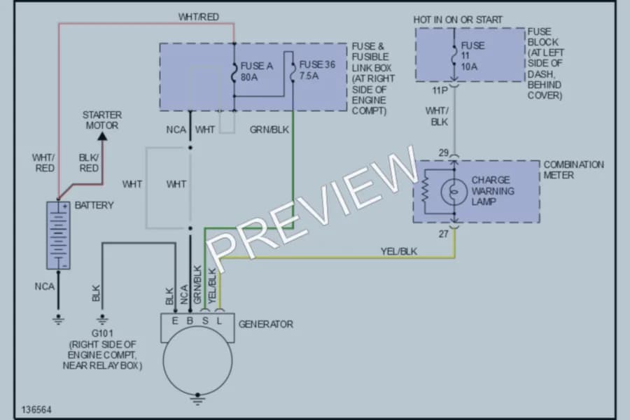 2000 Nissan Frontier Starting Charging wiring diagram preview