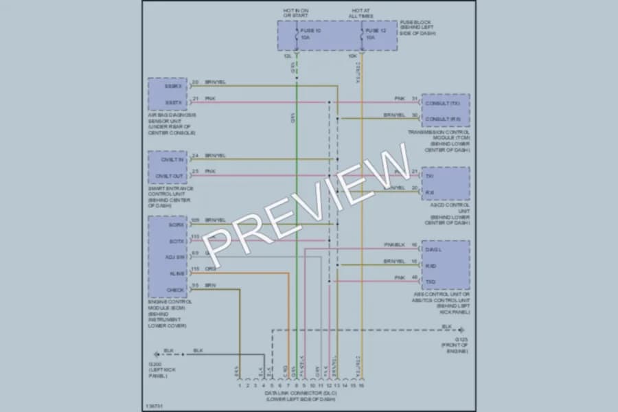 2000 Nissan Maxima Computer Data Lines wiring diagram preview