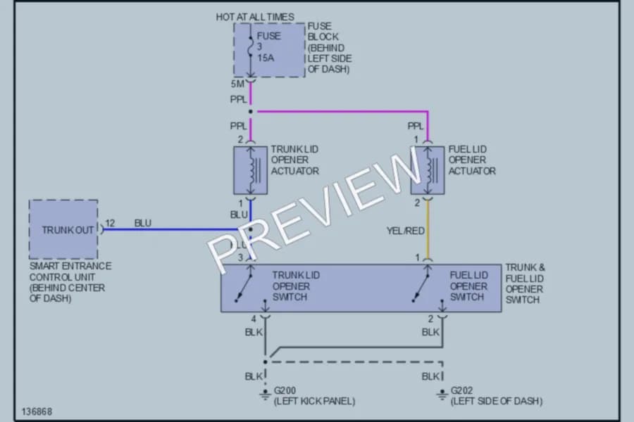 2000 Nissan Maxima Trunk Tailgate Fuel Door wiring diagram preview