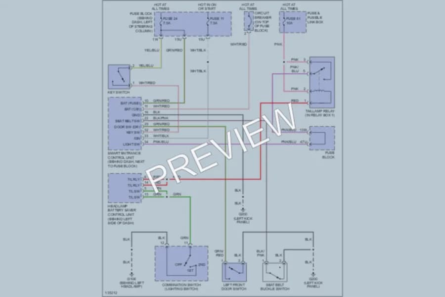 2000 Nissan Pathfinder Warning Systems wiring diagram preview