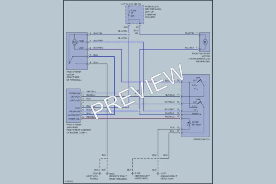 2000 Nissan Pathfinder Wiper Washer wiring diagram preview