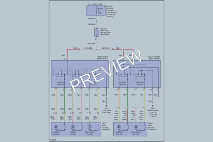 2000 Nissan Quest Power Seats wiring diagram preview