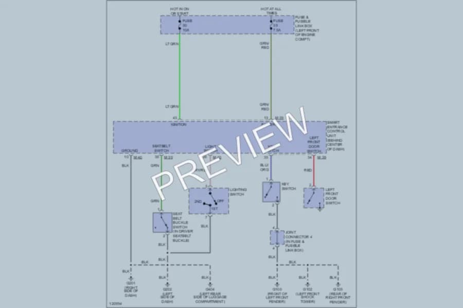 2000 Nissan Quest Warning Systems wiring diagram preview
