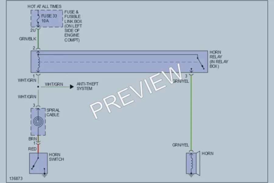 2000 Nissan Sentra Horn wiring diagram preview