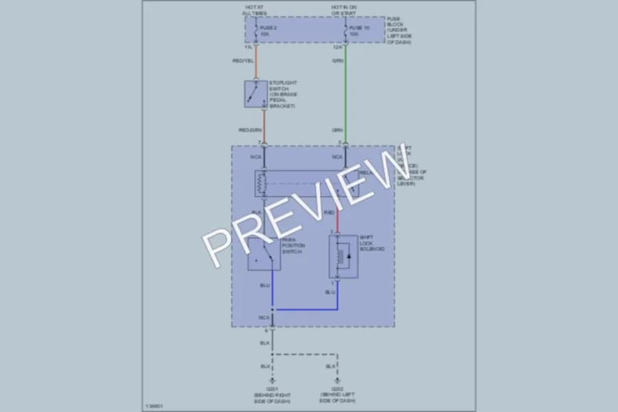 2000 Nissan Sentra Shift Interlocks wiring diagram preview