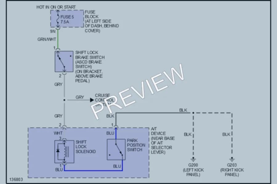 2000 Nissan Xterra Shift Interlocks wiring diagram preview