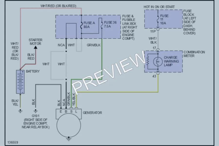 2000 Nissan Xterra Starting Charging wiring diagram preview