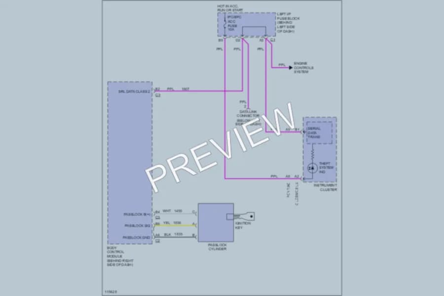 2000 Oldsmobile Alero Anti Theft wiring diagram preview