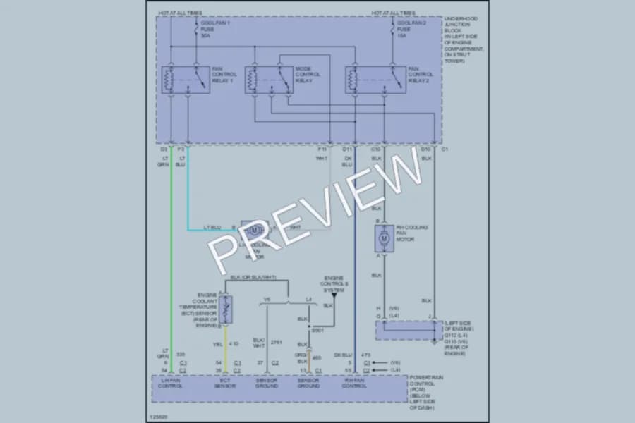 2000 Oldsmobile Alero Cooling Fan wiring diagram preview