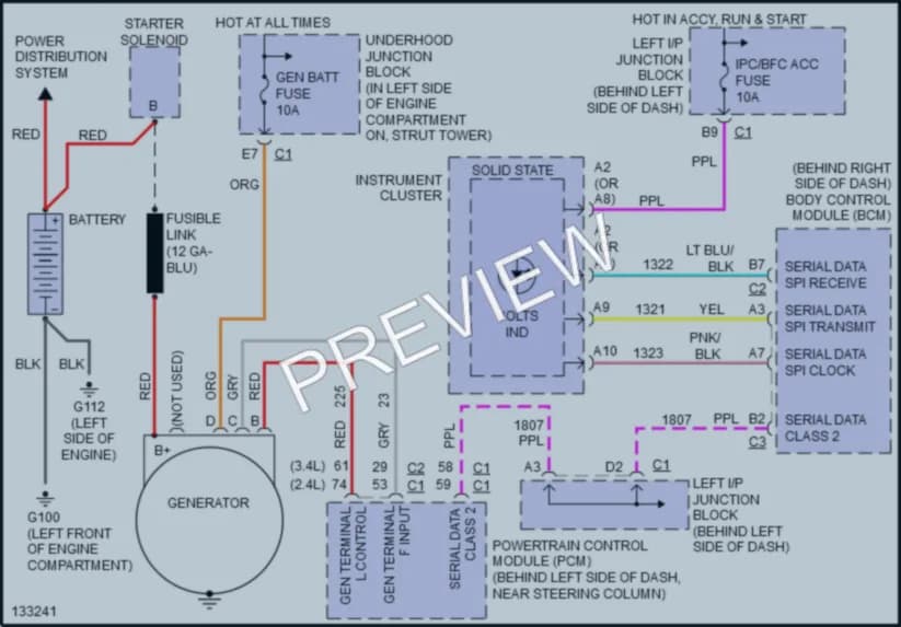 2000 Oldsmobile Alero Starting Charging wiring diagram preview