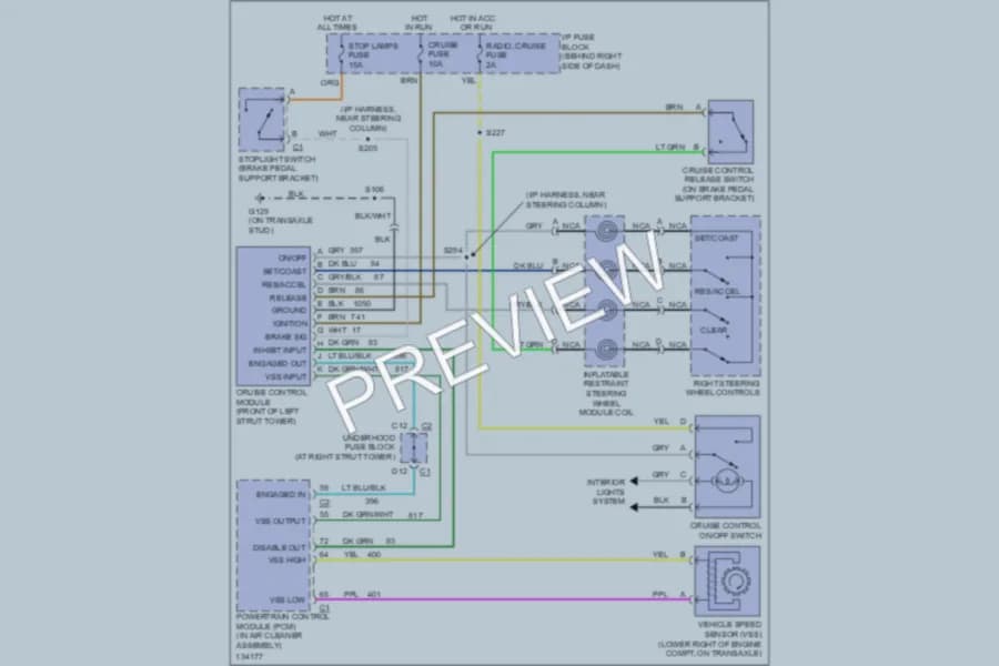 2000 Oldsmobile Intrigue Cruise Control wiring diagram preview