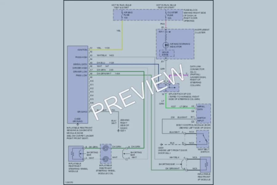 2000 Oldsmobile Intrigue Supplemental Restraints wiring diagram preview