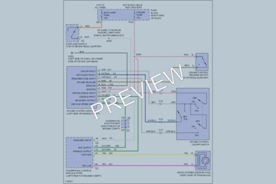 2000 Oldsmobile Silhouette Cruise Control wiring diagram preview