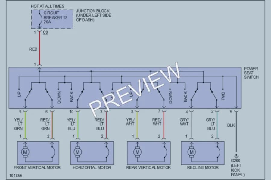 2000 Plymouth Breeze Power Seats wiring diagram preview