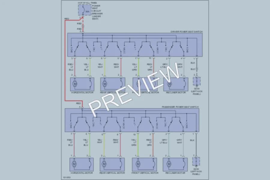 2000 Plymouth GrandVoyager Power Seats wiring diagram preview