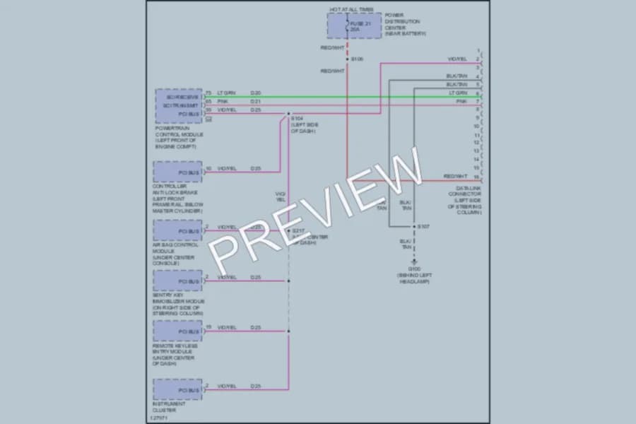 2000 Plymouth Neon Computer Data Lines wiring diagram preview