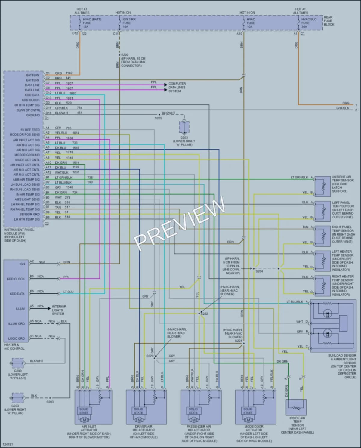 2000 Pontiac Bonneville Air Conditioning wiring diagram preview