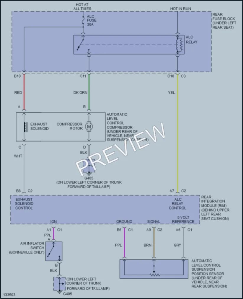 2000 Pontiac Bonneville Electronic Suspension wiring diagram preview