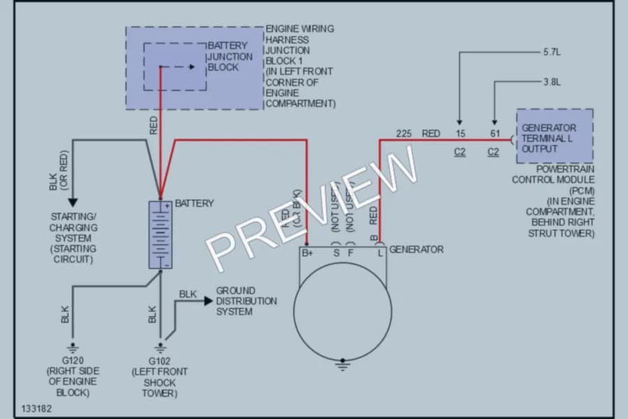 2000 Pontiac Firebird Starting Charging wiring diagram preview